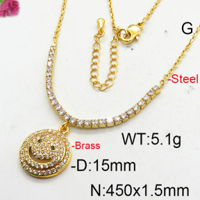 Fashion Brass Necklace  F6N402587bhia-J22