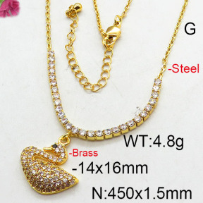 Fashion Brass Necklace  F6N402589bhia-J22