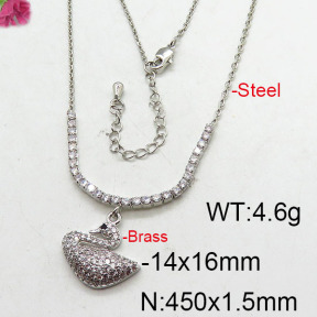 Fashion Brass Necklace  F6N402590bhia-J22