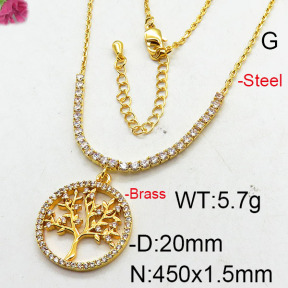 Fashion Brass Necklace  F6N402591bhia-J22