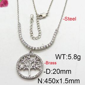 Fashion Brass Necklace  F6N402592bhia-J22