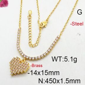 Fashion Brass Necklace  F6N402593bhia-J22