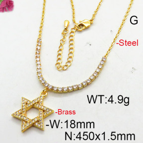 Fashion Brass Necklace  F6N402595bhia-J22