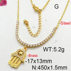 Fashion Brass Necklace  F6N402597bhia-J22