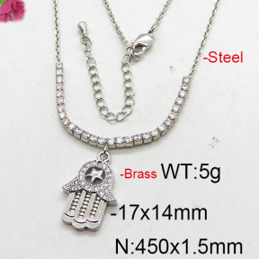 Fashion Brass Necklace  F6N402598bhia-J22