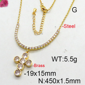 Fashion Brass Necklace  F6N402599bhia-J22