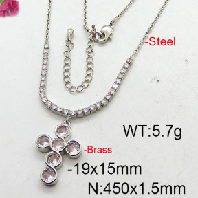 Fashion Brass Necklace  F6N402600bhia-J22