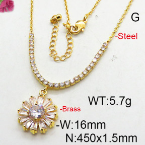 Fashion Brass Necklace  F6N402601bhia-J22