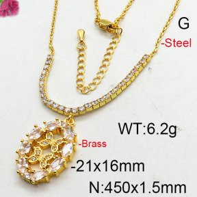 Fashion Brass Necklace  F6N402603bhia-J22
