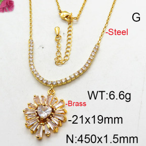 Fashion Brass Necklace  F6N402605bhia-J22