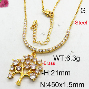Fashion Brass Necklace  F6N402607bhia-J22