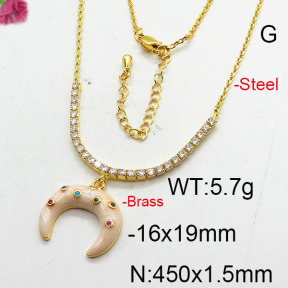 Fashion Brass Necklace  F6N402610bhia-J22