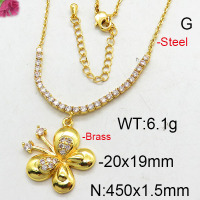 Fashion Brass Necklace  F6N402611bhia-J22