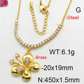 Fashion Brass Necklace  F6N402611bhia-J22