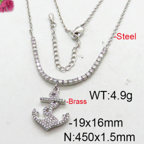 Fashion Brass Necklace  F6N402614bhia-J22