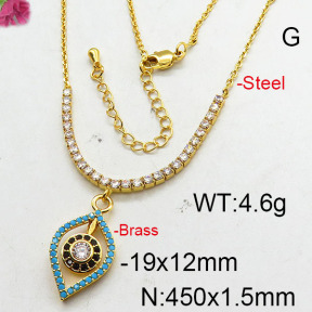 Fashion Brass Necklace  F6N402615bhia-J22