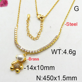 Fashion Brass Necklace  F6N402617bhia-J22