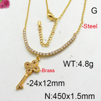 Fashion Brass Necklace  F6N402619bhia-J22