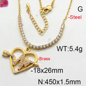 Fashion Brass Necklace  F6N402621bhia-J22