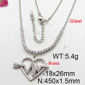 Fashion Brass Necklace  F6N402622bhia-J22