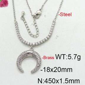 Fashion Brass Necklace  F6N402624bhia-J22
