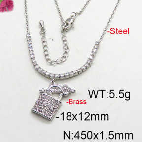 Fashion Brass Necklace  F6N402626bhia-J22