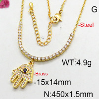 Fashion Brass Necklace  F6N402627bhia-J22