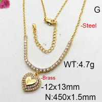 Fashion Brass Necklace  F6N402629bhia-J22