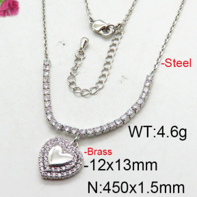 Fashion Brass Necklace  F6N402630bhia-J22