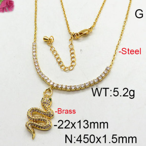 Fashion Brass Necklace  F6N402631bhia-J22