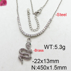 Fashion Brass Necklace  F6N402632bhia-J22