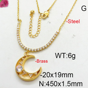 Fashion Brass Necklace  F6N402633bhia-J22