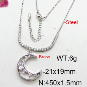 Fashion Brass Necklace  F6N402634bhia-J22