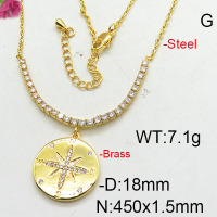 Fashion Brass Necklace  F6N402635bhia-J22