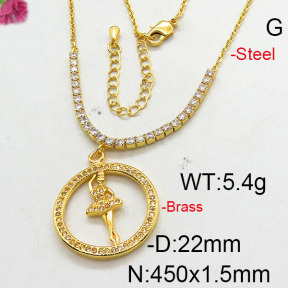 Fashion Brass Necklace  F6N402637bhia-J22