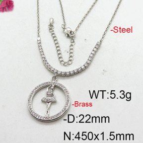 Fashion Brass Necklace  F6N402638bhia-J22