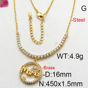 Fashion Brass Necklace  F6N402639bhia-J22