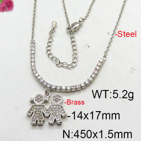 Fashion Brass Necklace  F6N402642bhia-J22