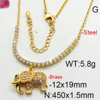 Fashion Brass Necklace  F6N402643bhia-J22