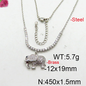Fashion Brass Necklace  F6N402644bhia-J22