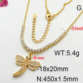 Fashion Brass Necklace  F6N402645bhia-J22