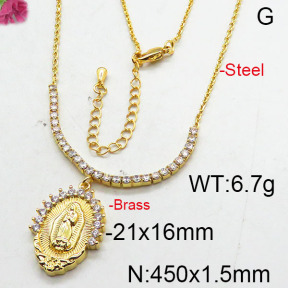 Fashion Brass Necklace  F6N402647bhia-J22