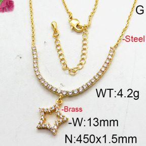 Fashion Brass Necklace  F6N402649bhia-J22