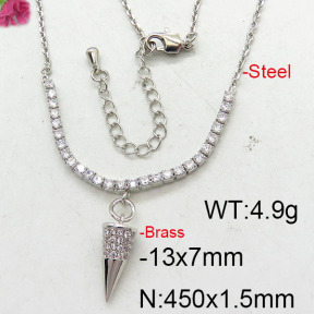 Fashion Brass Necklace  F6N402652bhia-J22