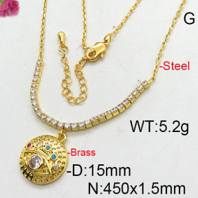 Fashion Brass Necklace  F6N402653bhia-J22