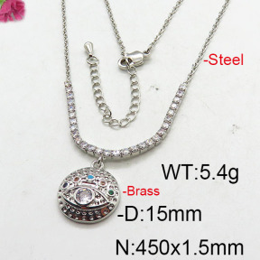Fashion Brass Necklace  F6N402654bhia-J22