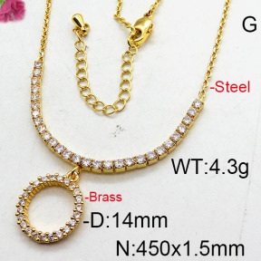 Fashion Brass Necklace  F6N402655bhia-J22