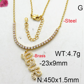 Fashion Brass Necklace  F6N402657bhia-J22