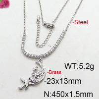 Fashion Brass Necklace  F6N402660bhia-J22