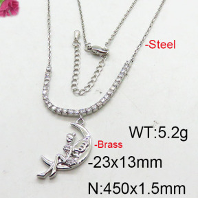 Fashion Brass Necklace  F6N402660bhia-J22